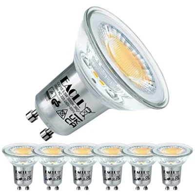 Image of EACLL GU10 LED Bulbs 3.5W Warm White Light Bulb 3000K Replace 50W RAR16 Halogen, 385Lumen AC 230V Flicker Free Spotlight, 38 Spot Lights, 360 Wide Beam Angle Non Dimmable Reflector, Pack of 6
