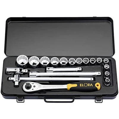 Image of Elora Metric Socket Set, 1/2&quot; Sq. Dr. (19 Piece)