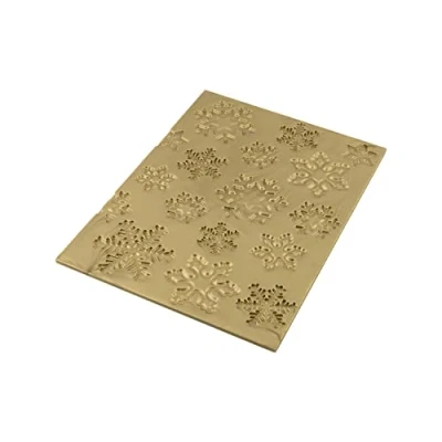 Image of SILIKOMART&quot; Frozen BUCHE Silicone Mat, Gold, 25 x 18.5 0.6 cm