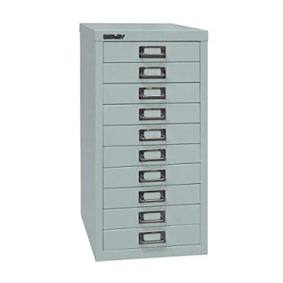 Image of BISLEY MultiDrawer 29 Series A4 10 Drawers, Metal, 355 Silver, 38 x 27.9 59 cm