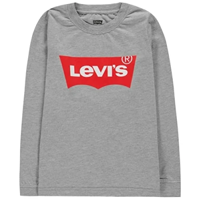 Image of Levi&#039;s Batwing Screenprint Hoodie for kids, Size: 14y, Grey heather