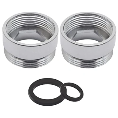 Image of Faucet Adaptor SENRISE 2PCS Aerator Connector Solid Metal Kitchen Tap for Water Purifier (20mm Female to 22mm Male)
