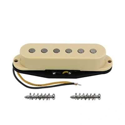 Image of FLEOR Alnico 5 ST Pickup Single Coil Guitar Bridge Flat Pole for SQ Electric Guitar, Cream