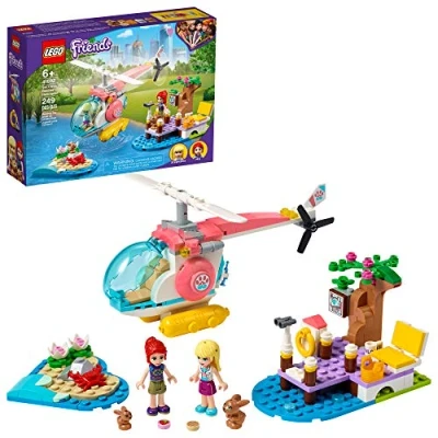 Image of LEGO Friends Vet Clinic Rescue Helicopter 41692 Building Kit; Makes Great Birthday for Kids, New 2021 (249 Pieces)