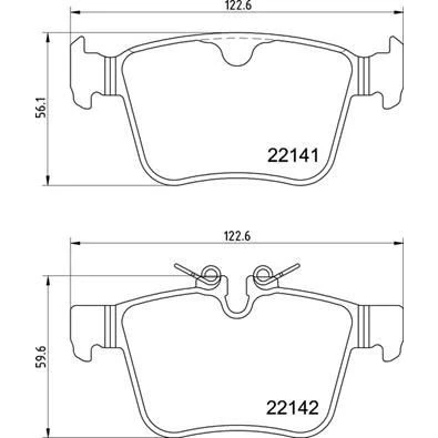Image of T4K17558, T4K6084, T4K9685 Brake pad set BREMBO P 36 037 excl. wear warning contact with anti squeak plate without accessories JAGUAR: I Pace