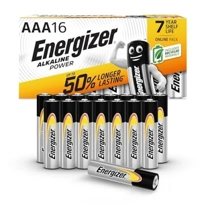 Image of Energizer AAA Batteries, Alkaline Power, 16 Pack, Triple A Battery Pack Amazon Exclusive (Packaging may vary)