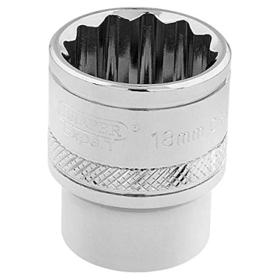 Image of Draper HI TORQ� 12 Point Socket, 3/8&quot; Sq. Dr., 18mm