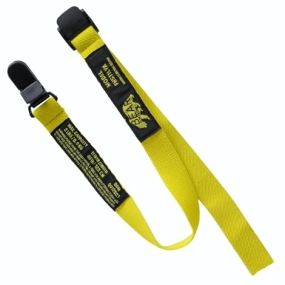 Image of BearTOOLS Yellow Fabric Helmet Lanyard Clip Attachment Secure Fastening Anti Drop Lighter Leash Hard Hat Chin Strap 50cm/19 Inches (1)