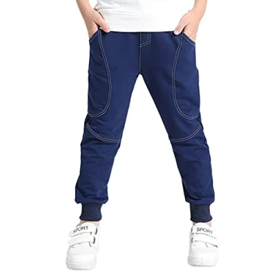 Image of YoungSoul Kids Jogging Bottoms Sweatpants School Boys Jogger Pants Tracksuit Sports Trousers Navy Blue 11 12 Years/Size 160