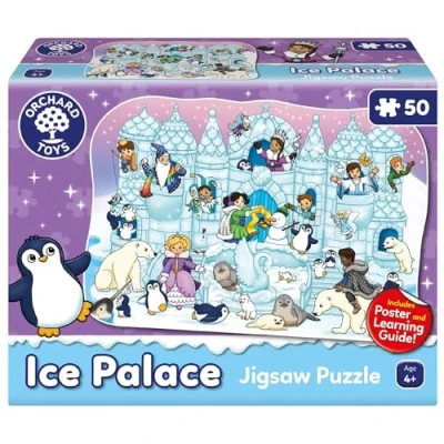 Image of Orchard Toys Ice Palace Jigsaw Puzzle, 50 Piece Include Poster and Educational Learning, Perfect For Ages 4+, Develops Hand Eye Coordination