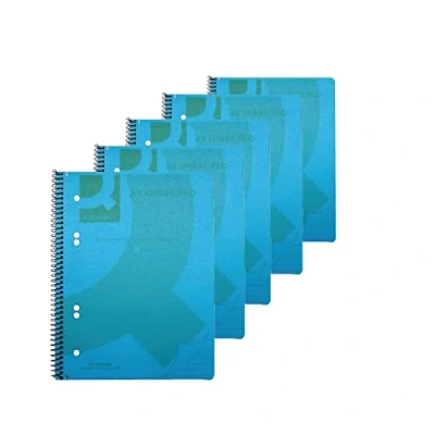 Image of Q Connect Spiral Bound Polypropylene Notebook 160 Pages A5 Blue (5 Pack) KF10034