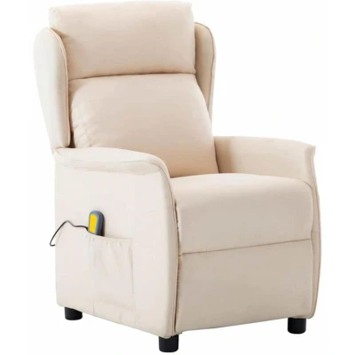 Image of vidaXL Massage Chair Cream Fabric