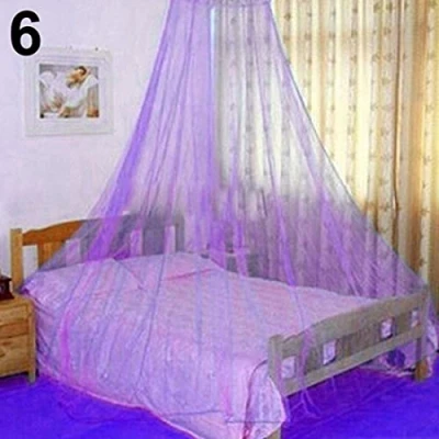 Image of Mosquito Net, Elegant Lace Insect Bed Canopy Netting Curtain Round Dome Net Bedding Purple 60cm by 260cm 850cm