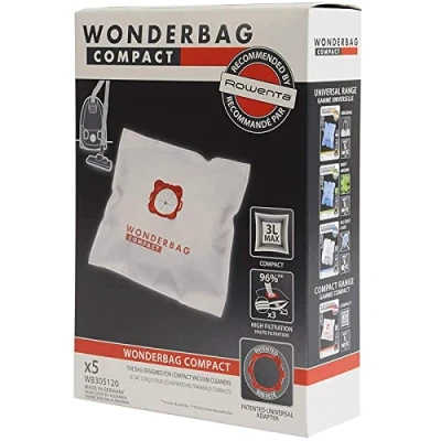 Image of Wonderbag 5 Pack Compact Vacuum Bags for Cleaner (Paper, 3.0 liters, Lightweight, 150.0 grams, items)