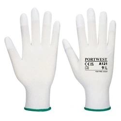 Image of Portwest PU Fingertip Glove, Size: L, Colour: White, A121WHRL
