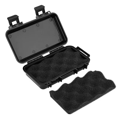 Image of Tbest Small Outdoor Storage Box,Outdoor Waterproof Shockproof Airtight Survival Box Container Case Carry Black Dry for Fishing Cam Hiking Activities(A)