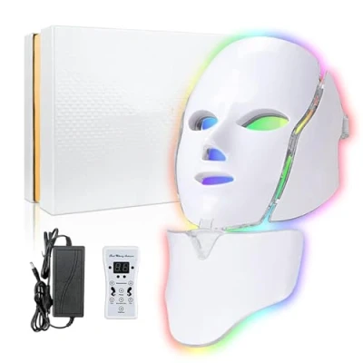 Image of Nutriskin Wrinkle Clearing Light Therapy Face &amp; Neck Mask, Redlight 7 Color Photon Led Mask (1PC)
