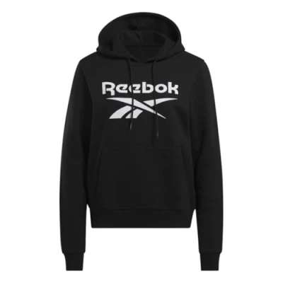 Image of Reebok IDENTITY BIG LOGO FLEECE HOODIE BLACK Female TRAINING TRACK TOPS