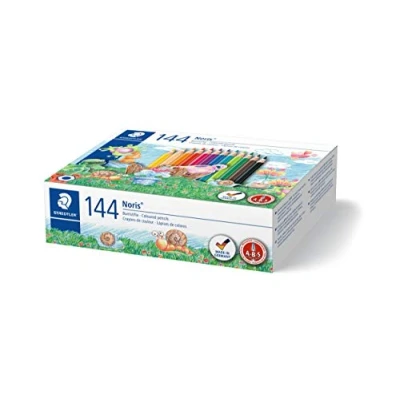 Image of Staedtler 144C144 Noris Club Coloured Pencils, Pack of 144 in School Box