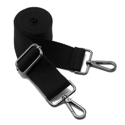 Image of Wide Shoulder Bags Strap,Adjustable Replacement Bag Strap with Metal Swivel Hooks Soft Canvas Purse Straps Belt Messenger Changeable For Crossbody Handbag(Black Black)