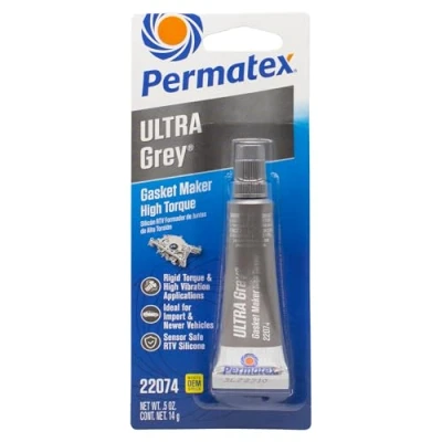Image of Permatex 22074 Ultra Grey RTV Silicone Gasket Maker: Low Odor, Sensor Safe, Non Corrosive Sealant with Oil Resistance 14g