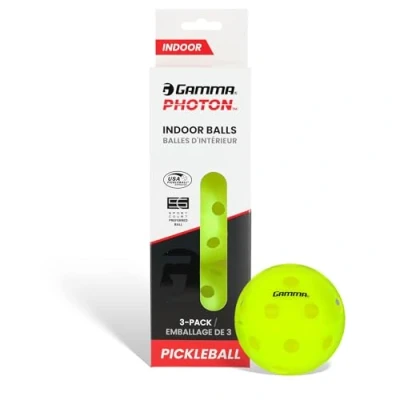 Image of GAMMA Sports Photon Indoor Pickleball Balls, USAPA Approved, Accessories, Pack of 03