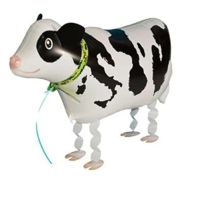 Image of Party Balloons Cow Farm Jungle Walking Pet Balloon Animal Airwalker Zoo Foil Helium Kids Fun Birthday