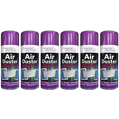 Image of Yorkshire Homeware Compressed AIR CAN Duster Spray Cleaner Clean &amp; Protects Laptop Keyboard Electronics 400ML (6 Cans)