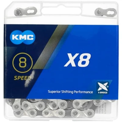 Image of KMC X8 93 8 Speed Silver/Grey Chain,114L