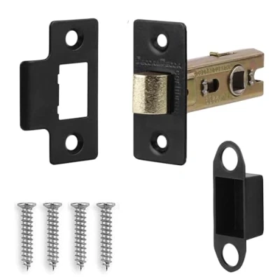 Image of Decoranddecor 3 Inch Tubular Mortice Latch for Internal Doors, Fire Rated (1 Pack, 57 76mm, Matt Black)