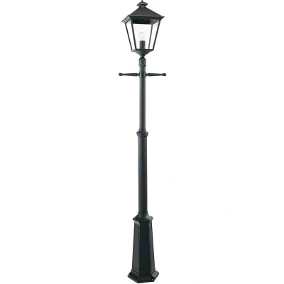 Image of Turin Grande 1 Light Outdoor Post Signal Lantern Black IP54, E27