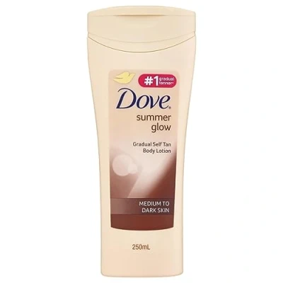Image of Dove Visible Glow Gradual Self Tan Body Lotion Medium to Dark 250 millimeter
