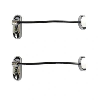 Image of UAP Window Restrictor with Key Safety Locks 20cm Cable, for Child Safety, Security Limiter All Types of Windows (2 Locks, Chrome Black Cable)