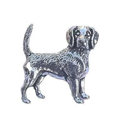 Image of Emblems Gifts Beagle Pewter Lapel Pin Badge, Birds Animals Nature, Hand Made in The UK With Gift Bag And Button Badge
