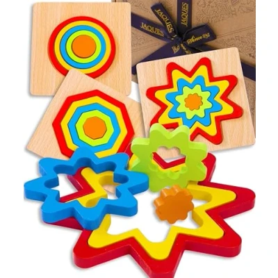 Image of Jaques of London Montessori Toys for 2 Year Olds Educational Wooden Puzzles Toddler Puzzle Set Ideal 1 Skill Developing Old