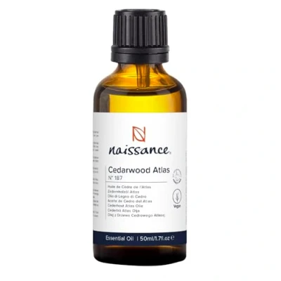 Image of Naissance Cedarwood (Atlas) Essential Oil (No. 187) 50ml Pure, Natural, Cruelty Free, Vegan for Aromatherapy, Massage Blend &amp; Diffusers
