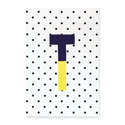 Image of Kate Spade New York Initial Notepad, Paper Pad with 100 Blank Sheets, 7&quot; x 4.75&quot; Small Writing for Desktop Notes, T (Yellow)