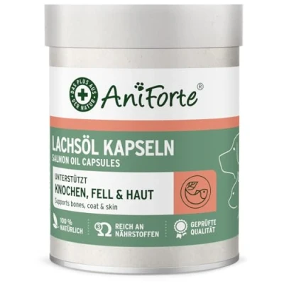 Image of Salmon Oil for Dogs &amp; Cats by AniForte 200 capsules 100% Natural Norwegian Fish with Omega, 3 and 6 Promotes Coat, Skin Joint Health
