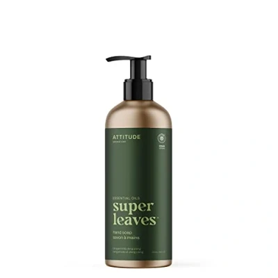 Image of ATTITUDE Hand Soap, EWG Verified, Plant and Mineral Based Ingredients, Vegan Personal Care Products, Refillable Aluminum Bottle, Bergamot Ylang Ylang, 473 ml