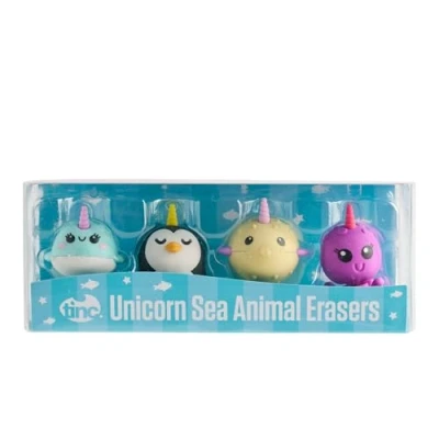 Image of Tinc Unicorn Sea Animal Erasers Collection Pack for Kids Use at School &amp; Homework (S4UNICER)