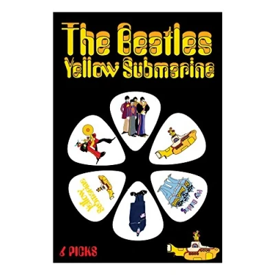 Image of THE BEATLES YELLOW SUBMARINE YSP01 Picks Guitar Accessories, White, Set of 6 Pieces