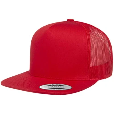 Image of Yupoong Men&#039;s Yp Classic Trucker Cap Hat, Red, One Size