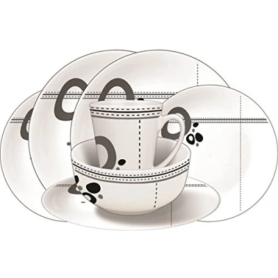 Image of Camping, Fishing &amp; Travel Portable Melanine 16pc Dinner Set 100% Melamine (Abstract)