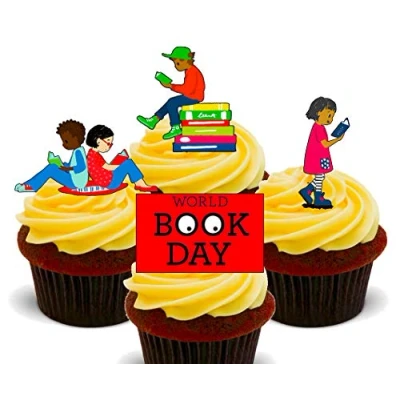 Image of Made4You World Book Day Edible Cupcake Toppers Stand up Wafer Cake Decorations (24)