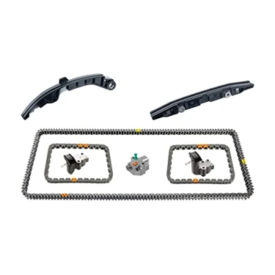 Image of 13028JK20A, 13028JK20AS1 Timing chain Kit FEBI BILSTEIN 171092 with tensioner, slide rails Silent Chain, Closed