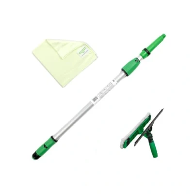 Image of Unger AK131 Kit 1.25 m Including Window Wiper, Extension Pole, Microfibre Cloth, Streak Cleaning, Green, 1,25