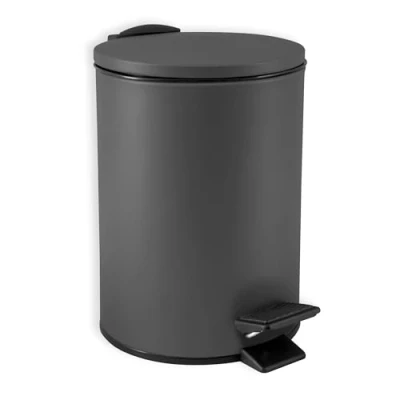 Image of Spirella Adelar Cosmetic Bin 3 Litres Stainless Steel with Soft Close Mechanism and Inner Bucket Bathroom Waste Anthracite