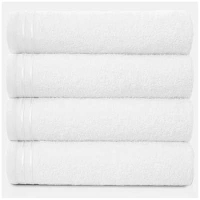 Image of GC GAVENO CAVAILIA Large Towels Bath Sheet Highly Absorbent Egyptian Cotton Towel Set 4 Pack Extra Soft White Quick Dry Sheets 450 GSM Washable Towels, 75X135 Cm
