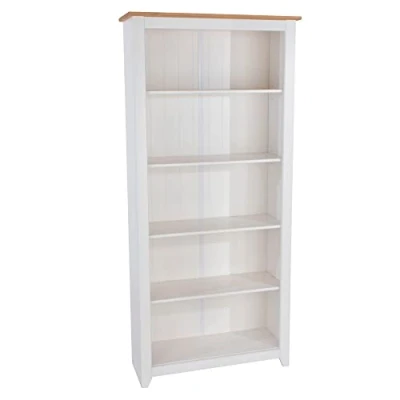Image of Core Products, Capri Tall Bookcase, White with solid Pine Top