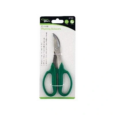 Image of Green Stainless Steel Curved Garden Scissors 17.5cm By Blade